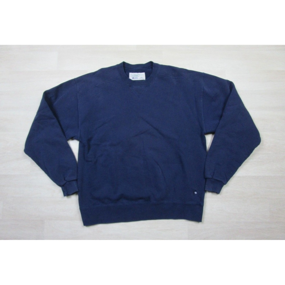 Vintage 90s LL Bean Russell Athletic FADED Blue Sweatshirt XXL Tall Crewneck USA